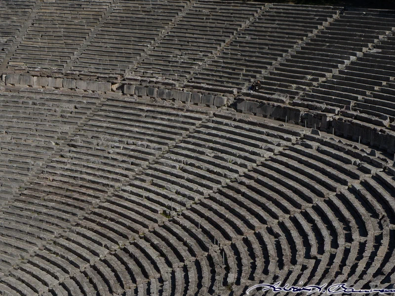 Επίδαυρος - The old theatre. Spot the couple sitting in the ranks…