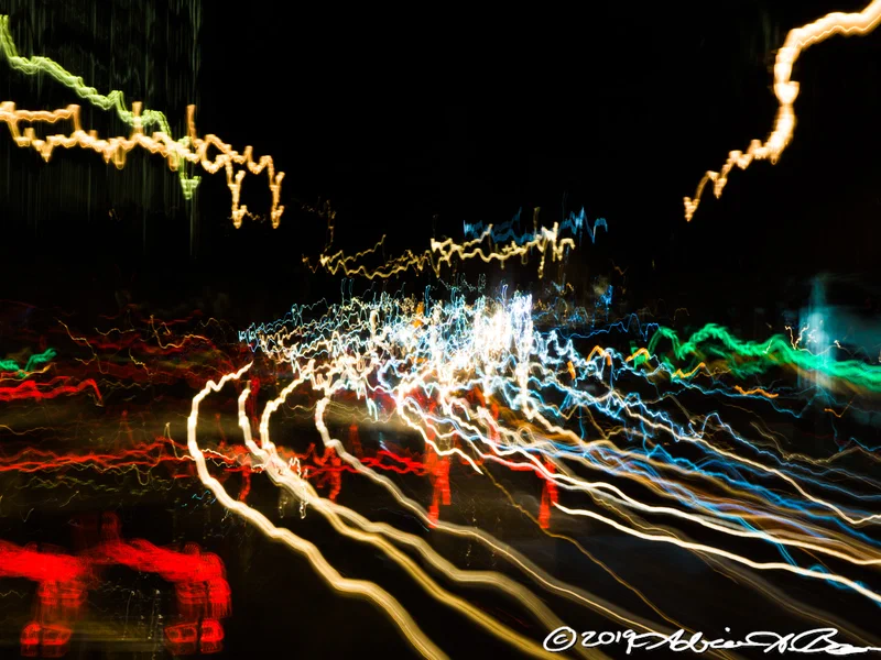 Top deck of a number 176 bus to Penge, night, experimental mood