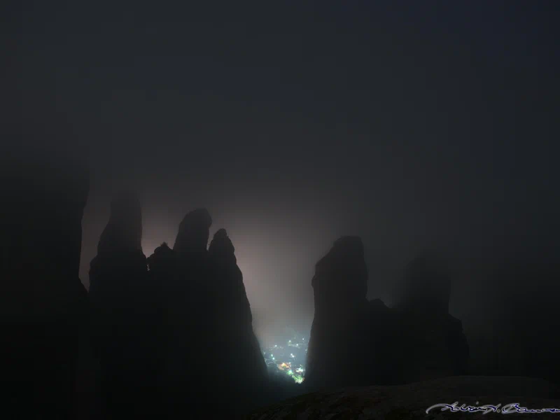 I planned for five minutes of exposure here. After three minutes, the fog was so thick I couldn't see anything anymore, so I stopped the camera. I'm still happy with the result.